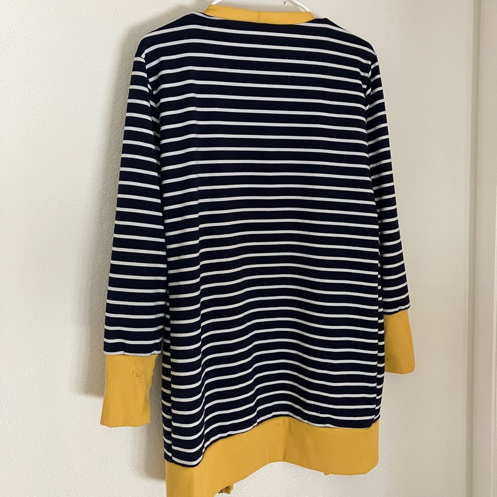 Striped long cardigan navy and mustard size large - Picture 4 of 4
